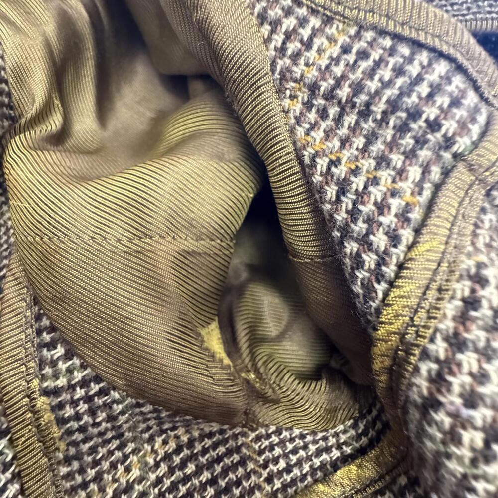 Vtg Faconnable Stylish Plaid European Style Coat Old Money Academia - Picture 8 of 8